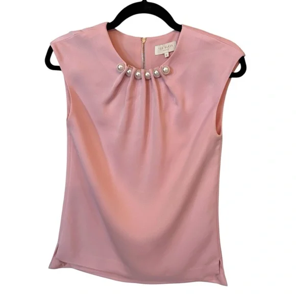 Ted Baker London Camble Pink Pearl Top Size 0 XS - Picture 3 of 7